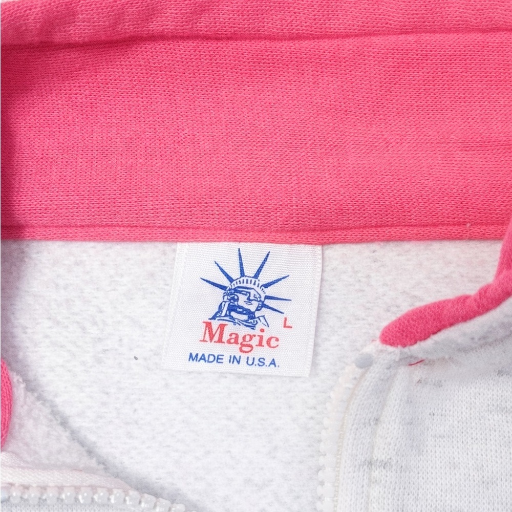 Vintage Magic USA Cat LOVE Quarter Zip Sweatshirt Pink Colorblock Women’s L - Picture 11 of 16